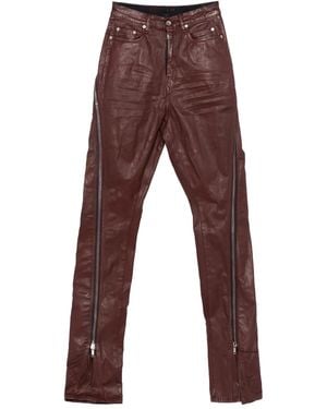Rick Owens Bolan Banana Jeans With Side Zip - Brown