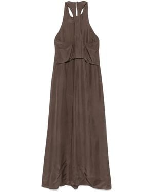 Alysi Silk Midi Dress - ブラウン