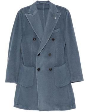 L.B.M. 1911 Double-Breasted Patch-Pocket Coat - Blue