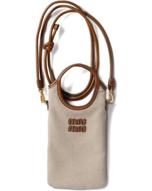 Miu Miu Canvas Smartphone Case - Natural
