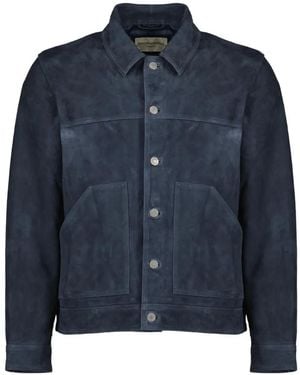Officine Generale Loki Leather Jacket - Blue