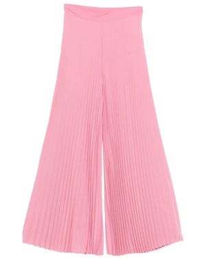 Twinset Pantalon Palazzo À Design Plissé - Pink