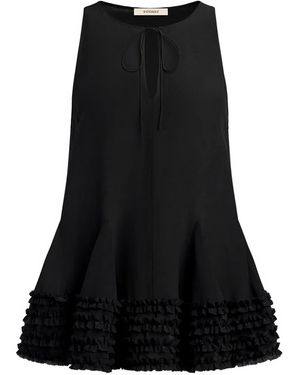 12 STOREEZ Keyhole Ruffled Dress - Black