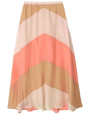 Xirena Amelia Chevron-Motif Long Skirt - Pink