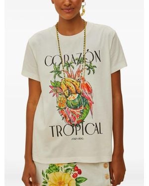 FARM Rio Tropical-Graphic T-Shirt - White