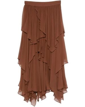 Zimmermann ラッフルディテール スカート - ブラウン