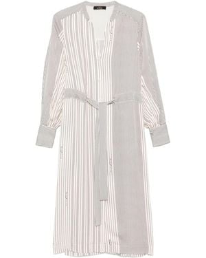 Twinset Gestreiftes Midikleid - Weiß