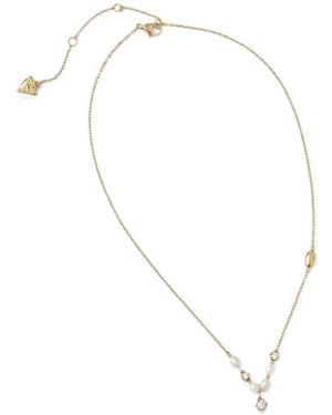 Guess Pearl Crystal-Embellished Necklace - White