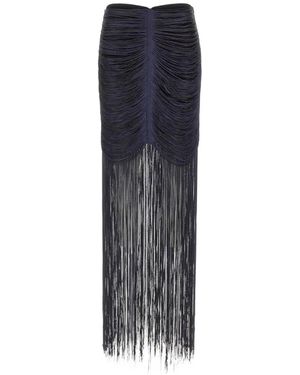 Bless Falda Larga Ruscello Con Flecos - Azul