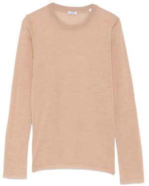 Aspesi Fine-Knit Long-Sleeve Sweater - Natural