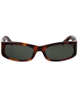 Saint Laurent Monogram Rectangle-Frame Sunglasses - Black