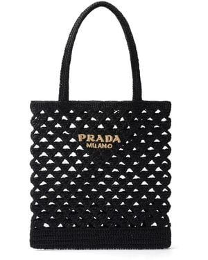 Prada Borsa Tote All'Uncinetto - Nero