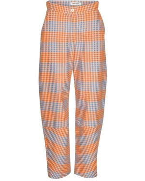 Henrik Vibskov Pantalon À Carreaux - Orange