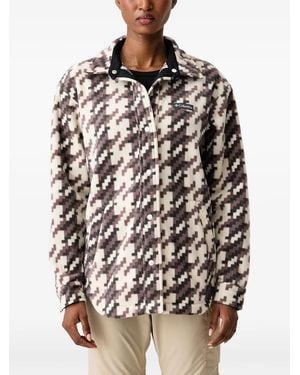 Columbia Benton Springs Houndstooth-Print Fleece Shirt-Jacket - Natural