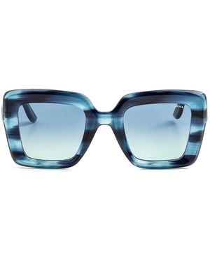LAPIMA Teresa Striped Square Sunglasses - Blue