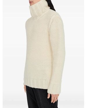 MM6 by Maison Margiela Chunky Wool Turtleneck Jumper - Natural