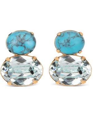 Jennifer Behr Yvette Crystal-Embellished Earrings - Blue