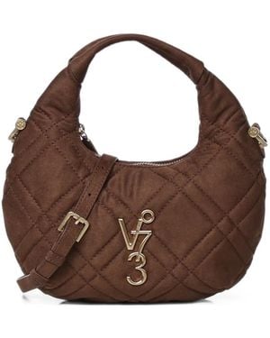 V73 Borsa Tote Con Placca Logo - Marrone