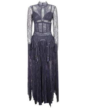Zimmermann Valiant Lingerie Lace-Trimmed Maxi Dress - Blue