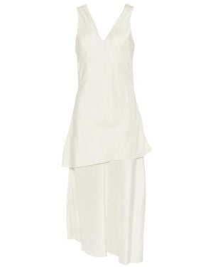 Barena Nova V-Neck Asymmetric Dress - White