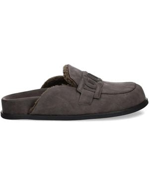 Twinset Mules À Plaque Logo - Brown