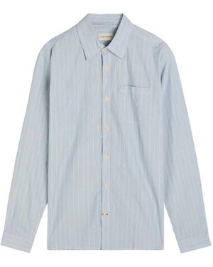 Oliver Spencer Striped-Print Chest-Pocket Shirt - Blue
