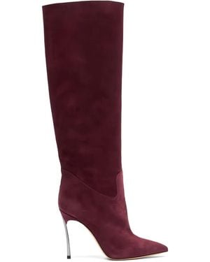 Casadei Botas Blade de ante con tacón de 100 mm - Rojo