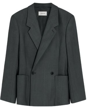 Lemaire Double-Breasted Patch-Pocket Blazer - Black