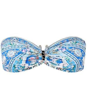 CAMILLA Pattern Bandeau Bikini Top - Blue