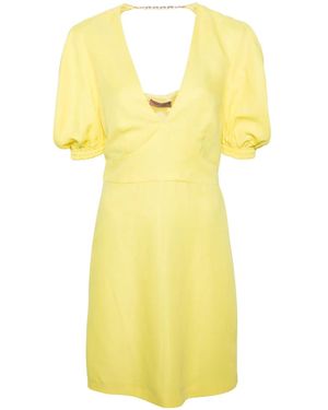 Twinset Plunging V-Neck Minidress - Yellow