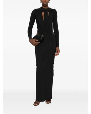 Amazuìn Denise Cut-Out Ruched Maxi Dress - Black