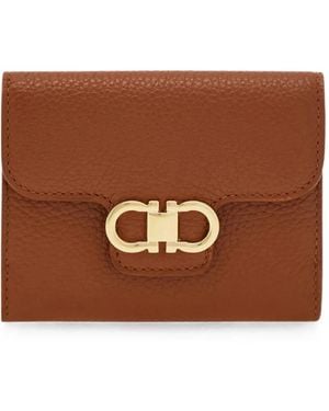 Ferragamo Portemonnaie Mit Gancini-Schild - Braun