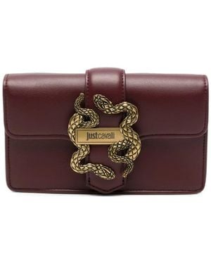 Just Cavalli Snake-Plaque Cross Body Bag - Purple