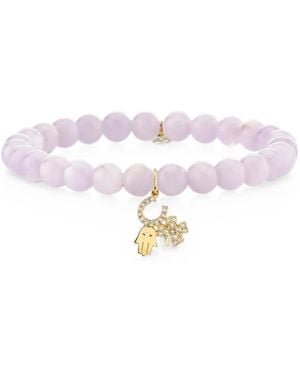 Sydney Evan Armband Mit Amethyst Und Diamantanhänger - Weiß