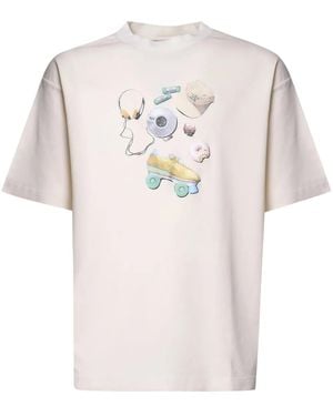 Drole de Monsieur T-Shirt mit grafischem Print - Natur