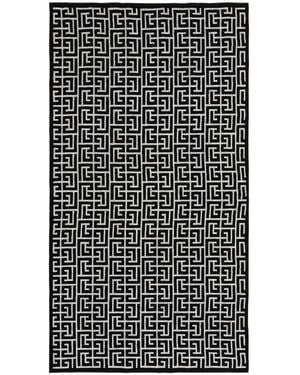 Balmain Pb Labyrinth-Print Beach Towel - Black