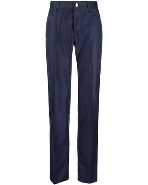 Corneliani ロゴ パンツ - ブルー