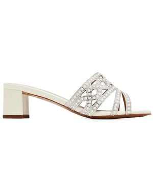 Nicoli Benat Pearl-Embellished Sandals - White