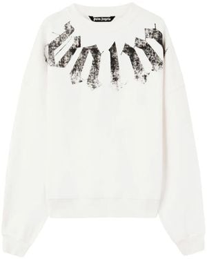 Palm Angels Big Neck Logo Sweatshirt - White