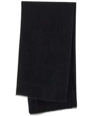 Elisabetta Franchi Frayed-Edge Scarf - Black