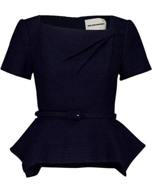 Roland Mouret ツイスト ブークレトップ - ブルー