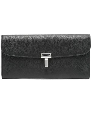 TOTEME T-Lock Grained Coin Purse - Black