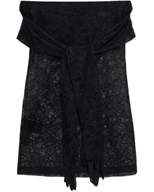 Vetements Top mit Spitzenschleife - Schwarz