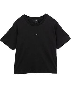 A.P.C. T-Shirt Met Logoprint - Zwart