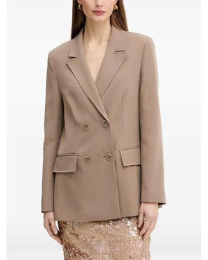 Guess Double-Breasted Blazer - Natural
