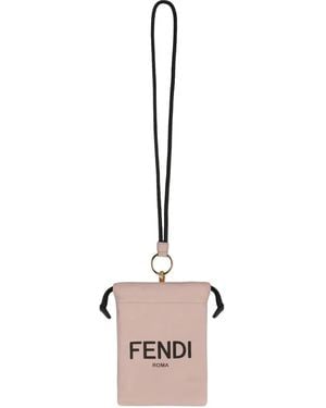 Fendi Leather Clutch Bag - Pink
