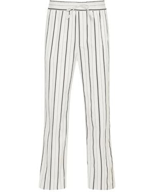 Brioni ストライプ ドローストリングパンツ - ホワイト