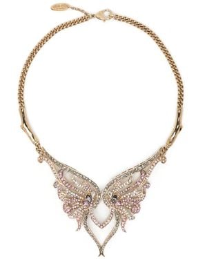 Roberto Cavalli Crystal-Embellished Butterfly Necklace - White