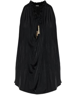 Balmain Blusa Con Ruches - Nero