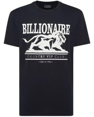 Billionaire Logo-print Round-neck T-shirt - Black